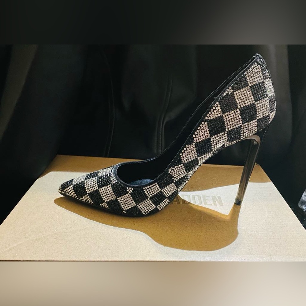 Steve Madden Rhinestone Checkered Heels